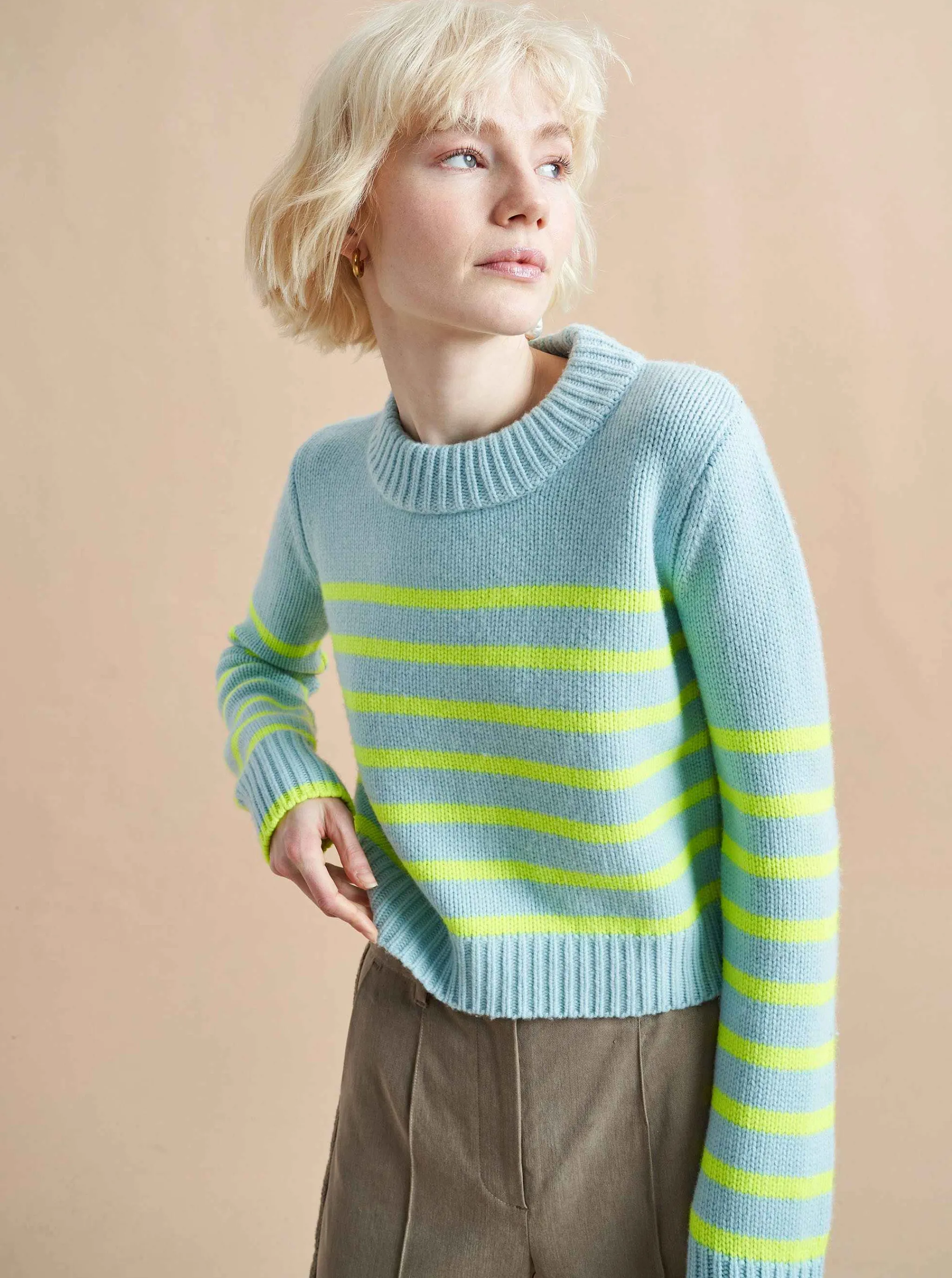 La Ligne Sweaters*Mini Marin Sweater Ice/Lime