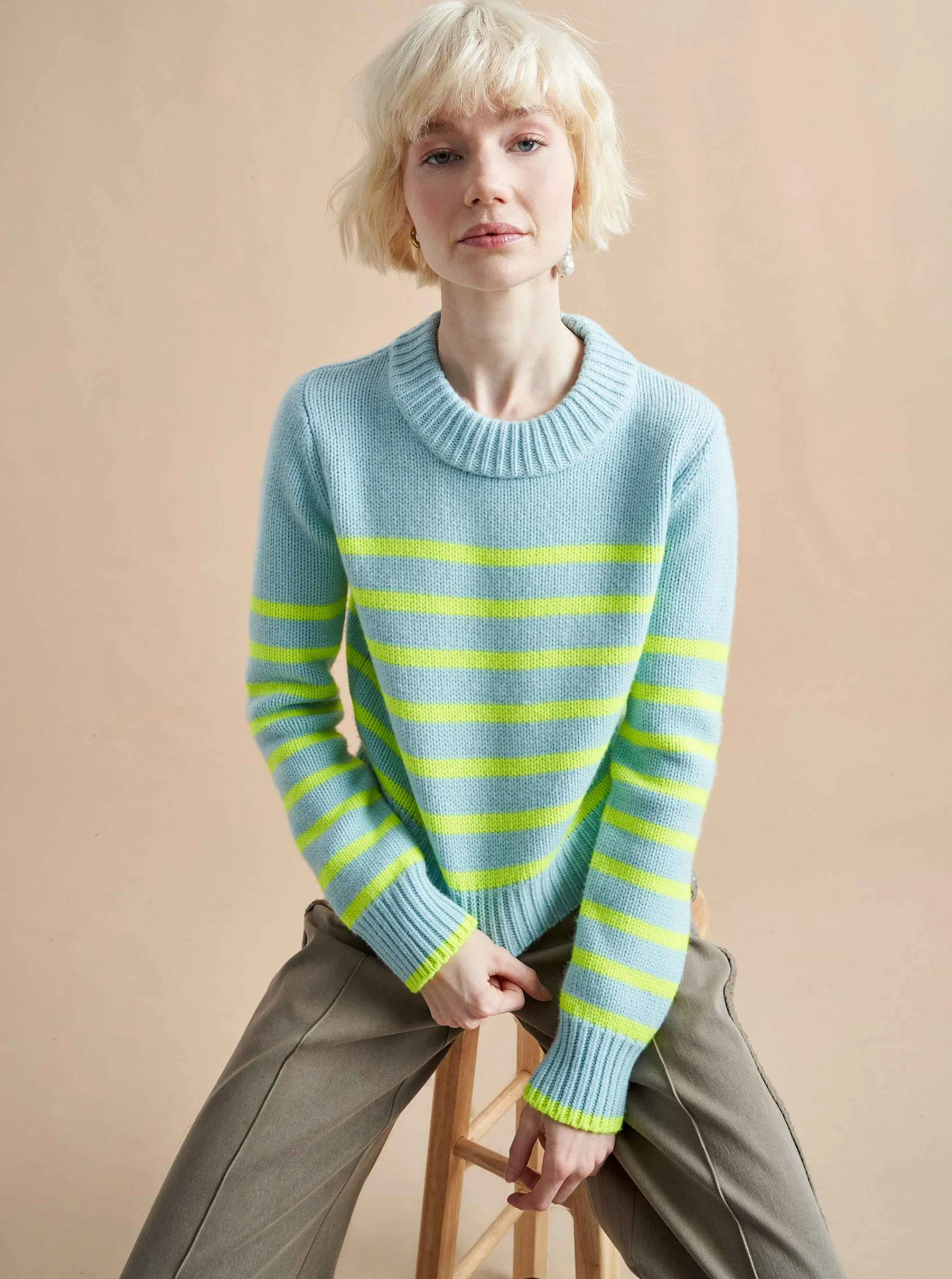 La Ligne Sweaters*Mini Marin Sweater Ice/Lime